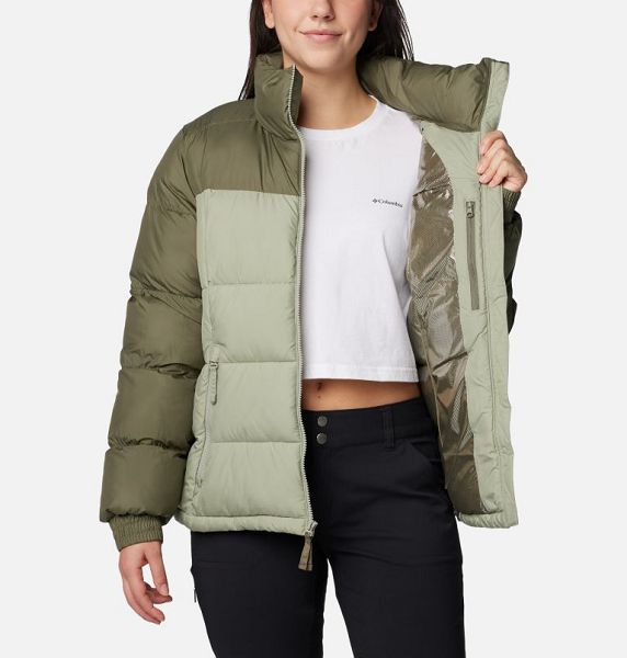 Women Columbia Pike Lake™ III Insulated Puffer Jacket Grey / Green | US-FLIGYH-406