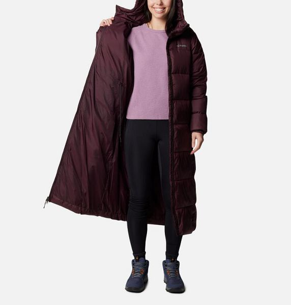 Women Columbia Pike Lake™ III Long Puffer Jacket Burgundy | US-SOGADE-824