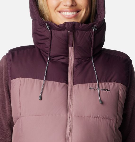 Women Columbia Pike Lake™ II Insulated Bodywarmer Puffer Jacket Burgundy / Coral | US-MFSKGC-407