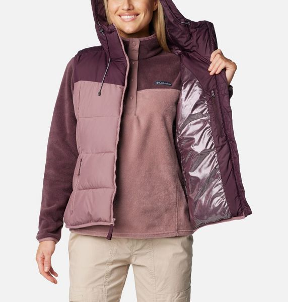 Women Columbia Pike Lake™ II Insulated Bodywarmer Puffer Jacket Burgundy / Coral | US-MFSKGC-407