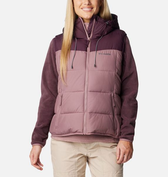 Women Columbia Pike Lake™ II Insulated Bodywarmer Puffer Jacket Burgundy / Coral | US-MFSKGC-407