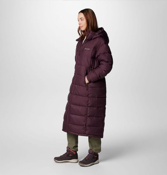 Women Columbia Pike Lake™ II Long Puffer Jacket Burgundy | US-BEDQMU-708