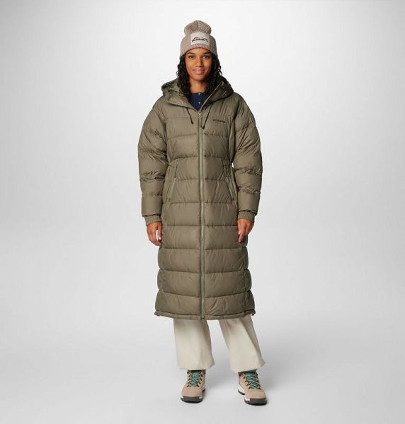 Women Columbia Pike Lake™ II Long Puffer Jacket Grey / Green | US-ZMCWEP-847