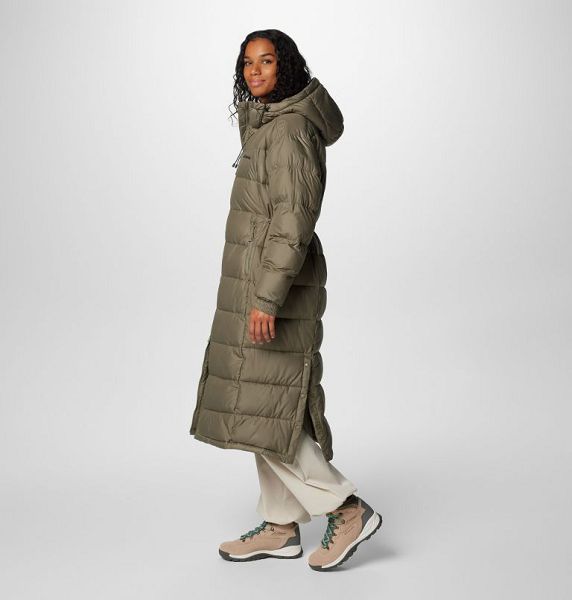 Women Columbia Pike Lake™ II Long Puffer Jacket Grey / Green | US-ZMCWEP-847