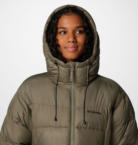 Women Columbia Pike Lake™ II Long Puffer Jacket Grey / Green | US-ZMCWEP-847