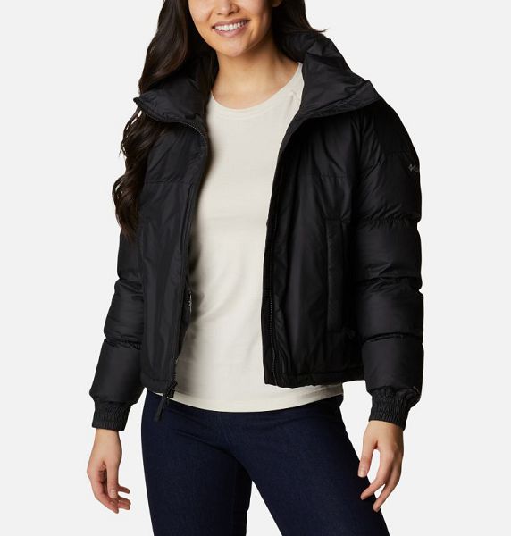 Women Columbia Pike Lake™ Insulated Cropped Puffer Jacket Black | US-ODTXJB-729