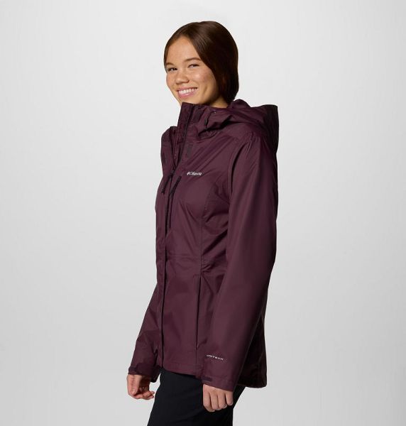 Women Columbia Pouring Adventure™ III Waterproof Hiking Jackets Burgundy | US-BRMOYQ-349