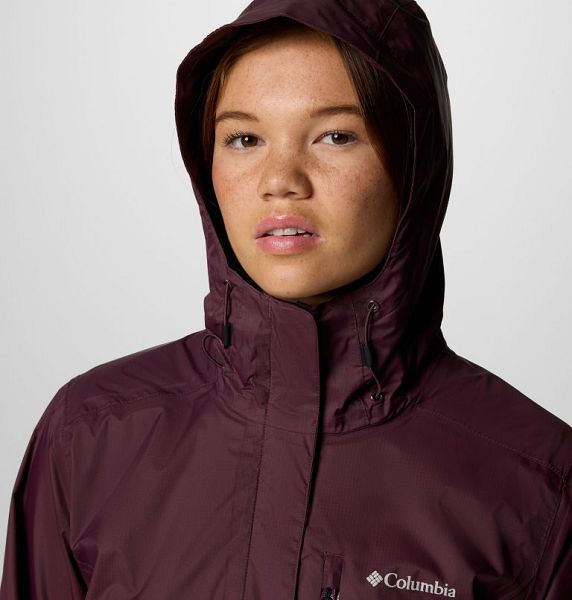 Women Columbia Pouring Adventure™ III Waterproof Hiking Jackets Burgundy | US-BRMOYQ-349