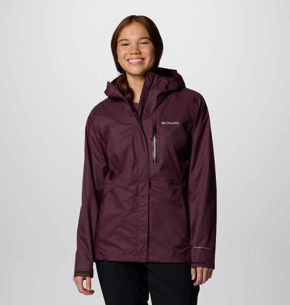 Women Columbia Pouring Adventure™ III Waterproof Hiking Jackets Burgundy | US-BRMOYQ-349