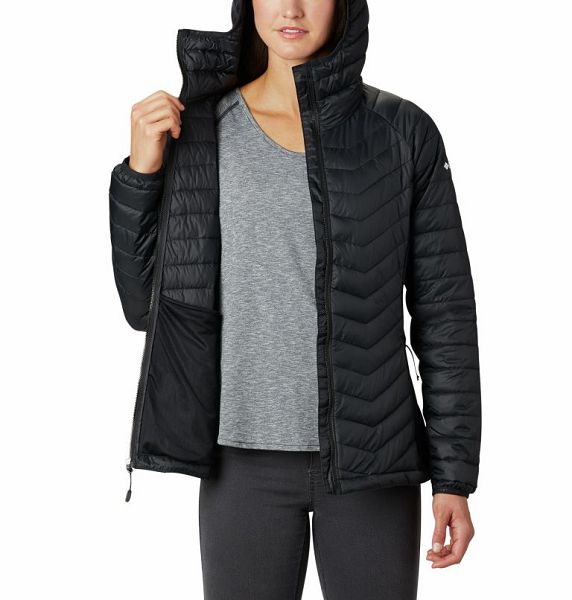 Women Columbia Powder Lite™ Hybrid Hooded Jackets Black | US-TQHAEN-247