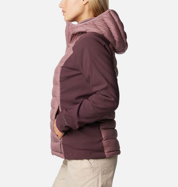 Women Columbia Powder Lite™ II Insulated Hybrid Hooded Jackets Burgundy / Coral | US-SYMIHO-792