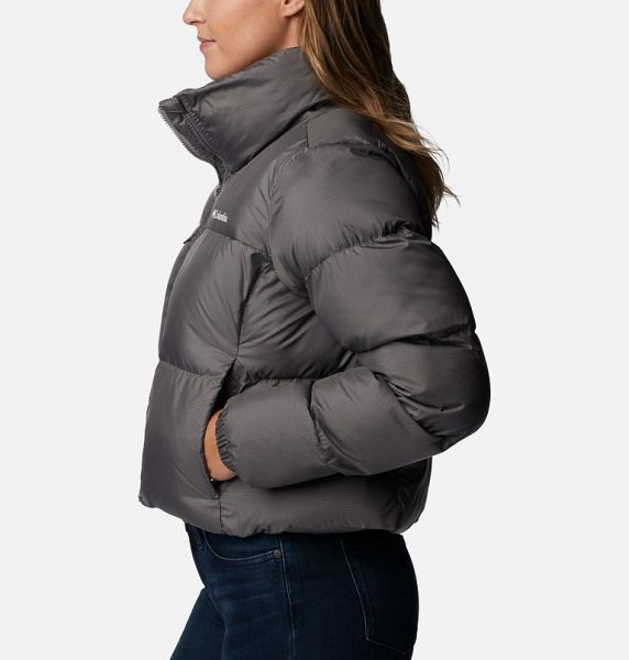 Women Columbia Puffect™ Cropped Puffer Jacket Grey | US-AGLWDB-857