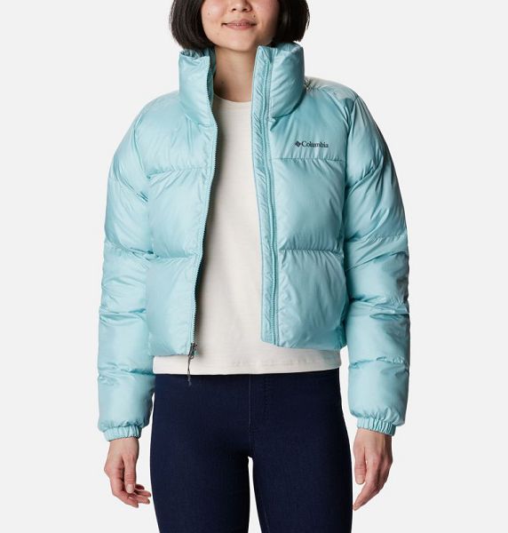 Women Columbia Puffect™ Cropped Puffer Jacket Light Turquoise | US-HTRSKW-152