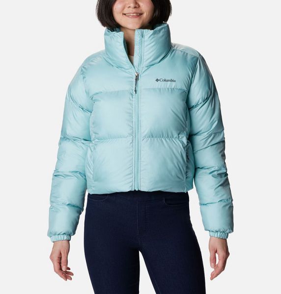 Women Columbia Puffect™ Cropped Puffer Jacket Light Turquoise | US-HTRSKW-152