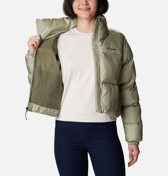 Women Columbia Puffect™ Cropped Puffer Jacket Green | US-LMNDEA-065