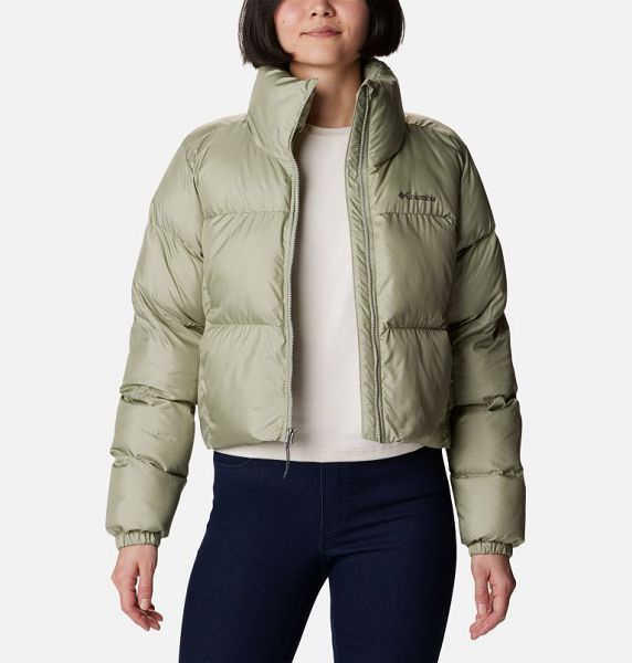 Women Columbia Puffect™ Cropped Puffer Jacket Green | US-LMNDEA-065