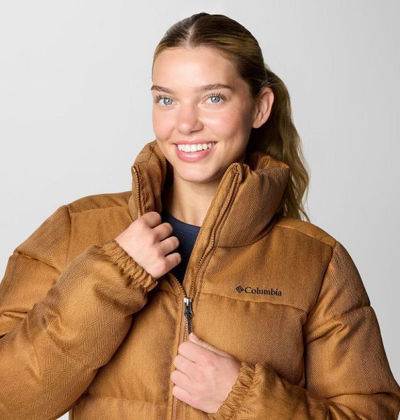 Women Columbia Puffect™ Herringbone Puffer Jacket Brown | US-AJUYBK-061