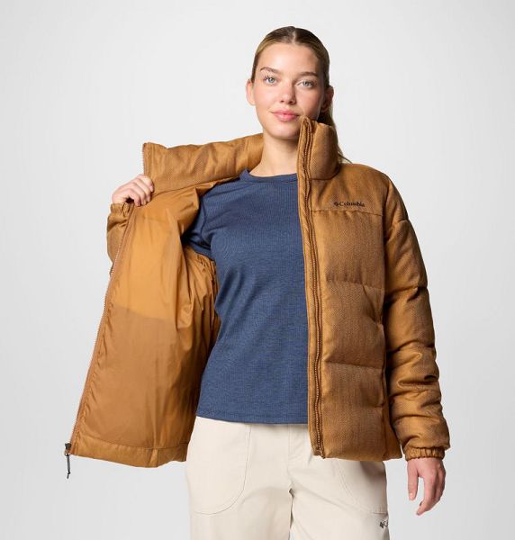 Women Columbia Puffect™ Herringbone Puffer Jacket Brown | US-AJUYBK-061