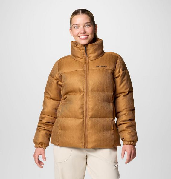 Women Columbia Puffect™ Herringbone Puffer Jacket Brown | US-AJUYBK-061