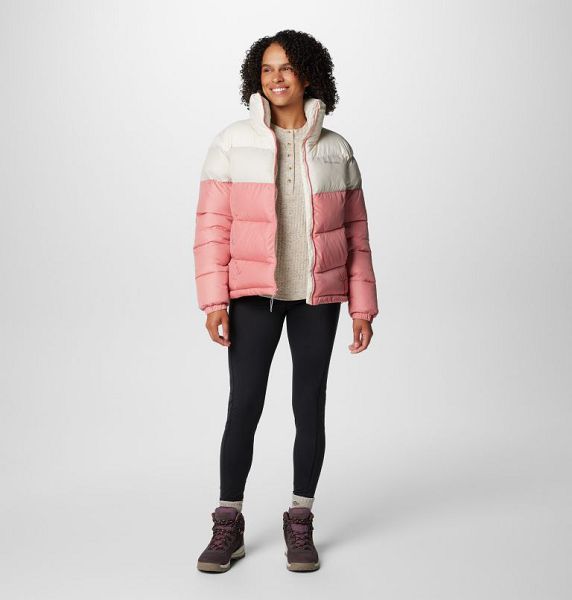 Women Columbia Puffect™ II Colourblock Puffer Jacket Pink / Dark Grey | US-UBRZPO-087