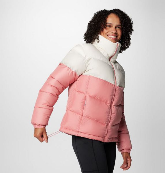 Women Columbia Puffect™ II Colourblock Puffer Jacket Pink / Dark Grey | US-UBRZPO-087