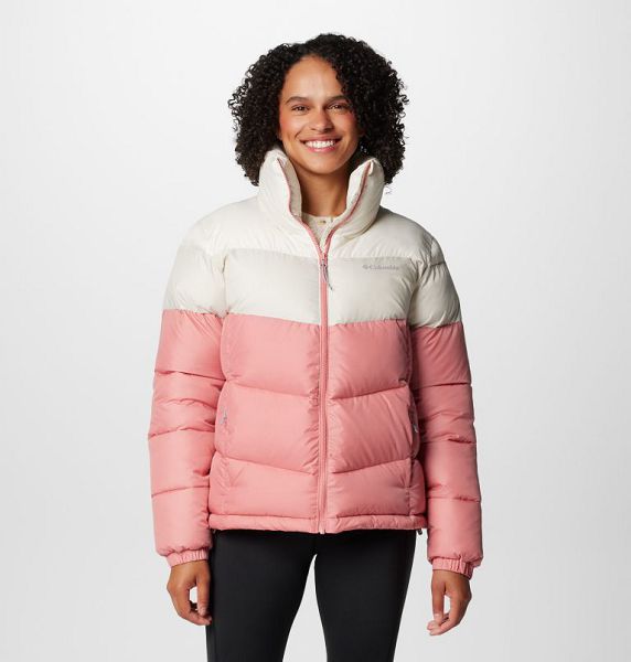 Women Columbia Puffect™ II Colourblock Puffer Jacket Pink / Dark Grey | US-UBRZPO-087