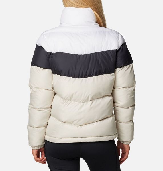 Women Columbia Puffect™ II Colourblock Puffer Jacket Dark Grey / Black / White | US-LWGKSI-410