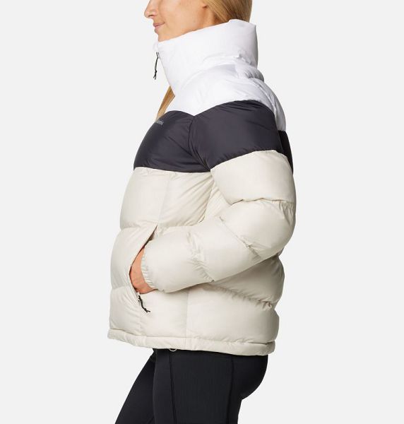 Women Columbia Puffect™ II Colourblock Puffer Jacket Dark Grey / Black / White | US-LWGKSI-410