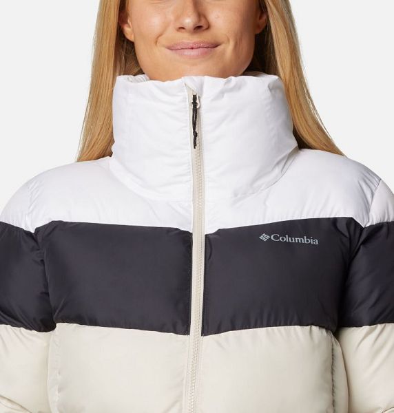 Women Columbia Puffect™ II Colourblock Puffer Jacket Dark Grey / Black / White | US-LWGKSI-410