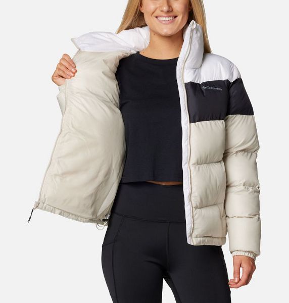 Women Columbia Puffect™ II Colourblock Puffer Jacket Dark Grey / Black / White | US-LWGKSI-410