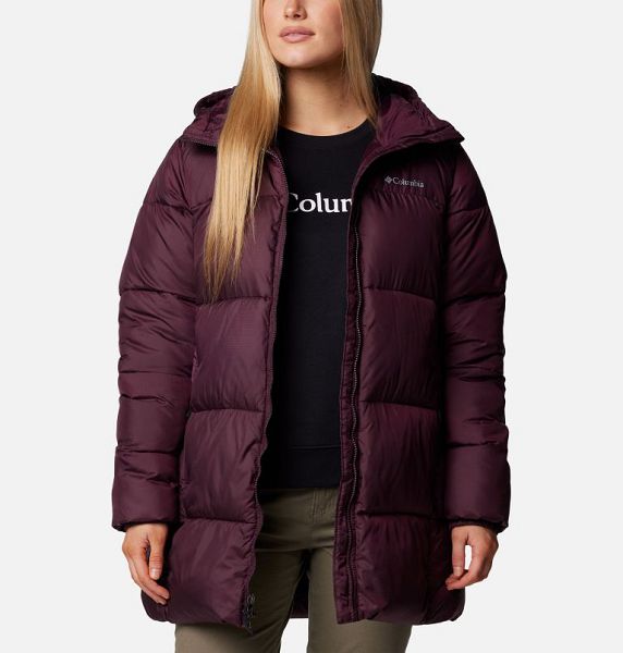 Women Columbia Puffect™ II Hooded Mid Puffer Jacket Burgundy | US-BTHVQS-072