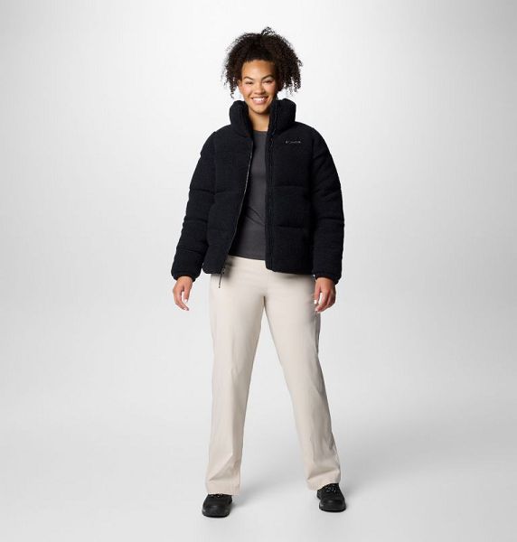 Women Columbia Puffect™ Sherpa Puffer Jacket Black | US-VHIZBM-658