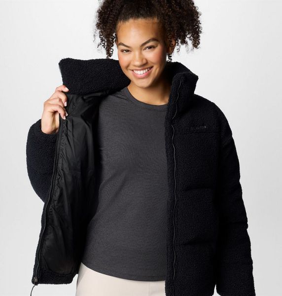 Women Columbia Puffect™ Sherpa Puffer Jacket Black | US-VHIZBM-658