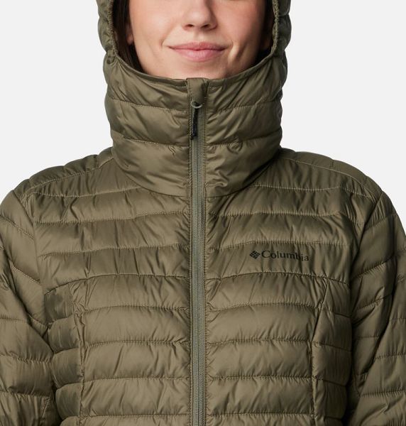 Women Columbia Silver Falls™ II Hooded Insulated Jackets Grey / Green | US-RASHFB-579