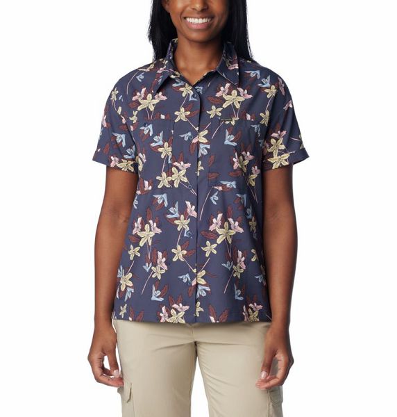 Women Columbia Silver Ridge Utility™ Sleeve Shirts Navy | US-IHLUGJ-147