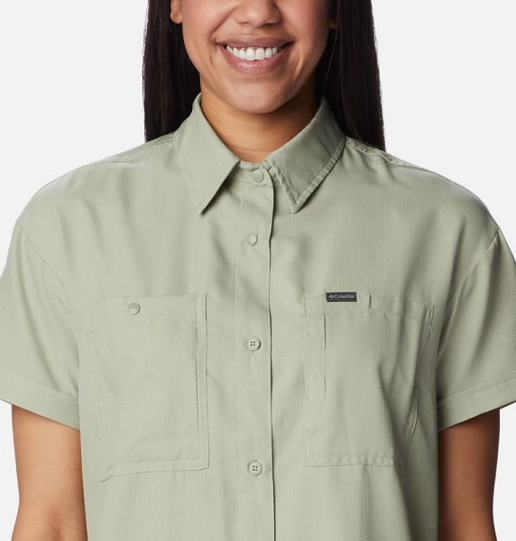 Women Columbia Silver Ridge Utility™ Sleeve Shirts Green | US-ZBAOKI-790