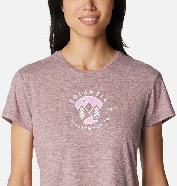 Women Columbia Sloan Ridge™ Technical Graphic T-Shirt Burgundy | US-AWJVMB-918