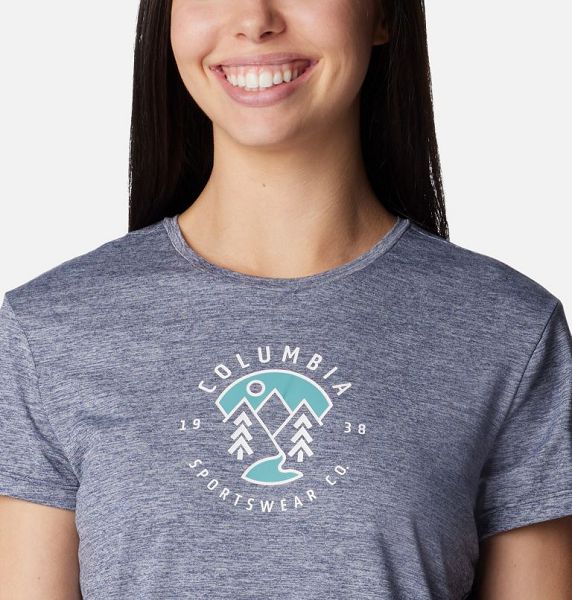 Women Columbia Sloan Ridge™ Technical Graphic T-Shirt Navy | US-KQVHFE-567