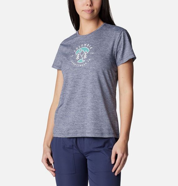 Women Columbia Sloan Ridge™ Technical Graphic T-Shirt Navy | US-KQVHFE-567