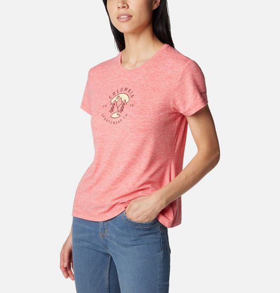 Women Columbia Sloan Ridge™ Technical Graphic T-Shirt Pink | US-UHJGEA-298