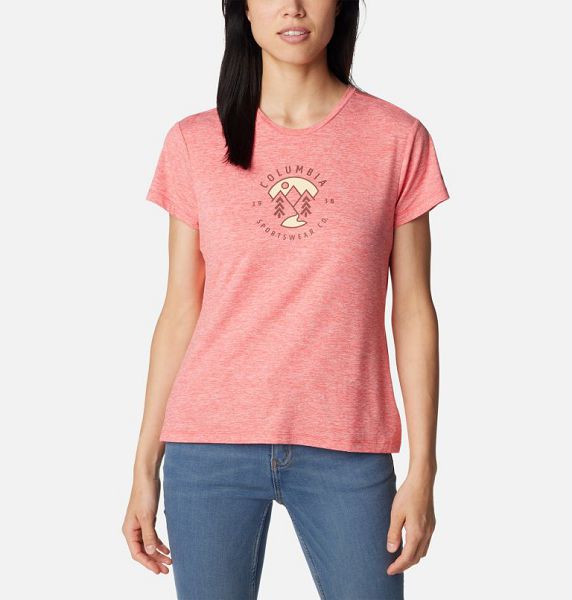 Women Columbia Sloan Ridge™ Technical Graphic T-Shirt Pink | US-UHJGEA-298