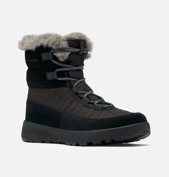 Women Columbia Slopeside Peak™ II Luxe Waterproof Snow Boots Black / Deep Grey | US-GEIVNW-873