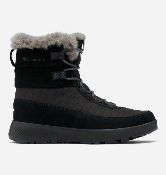 Women Columbia Slopeside Peak™ II Luxe Waterproof Snow Boots Black / Deep Grey | US-GEIVNW-873