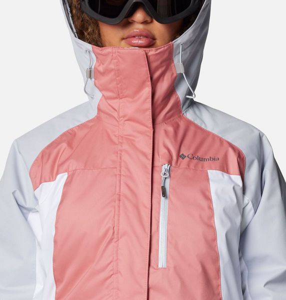 Women Columbia Snowy Summit™ Insulated Waterproof Ski Jackets Pink / White / Grey | US-IVGZWA-846