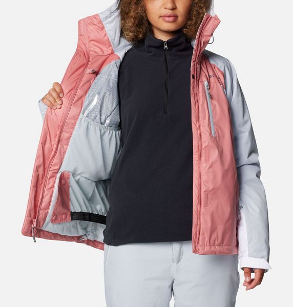 Women Columbia Snowy Summit™ Insulated Waterproof Ski Jackets Pink / White / Grey | US-IVGZWA-846