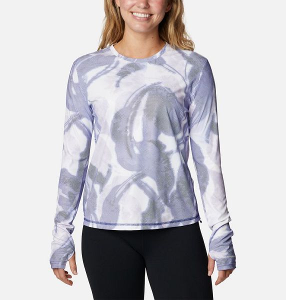 Women Columbia Sun Deflector Summerdry™ Long Sleeve T-Shirt Dark Blue | US-ZIYOKG-806