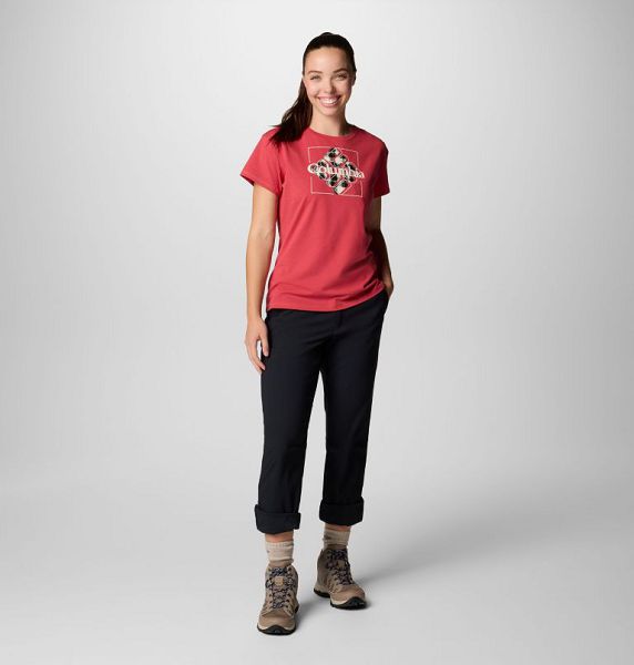 Women Columbia Sun Trek™ Technical Graphic T-Shirt Red | US-XFWRQT-106