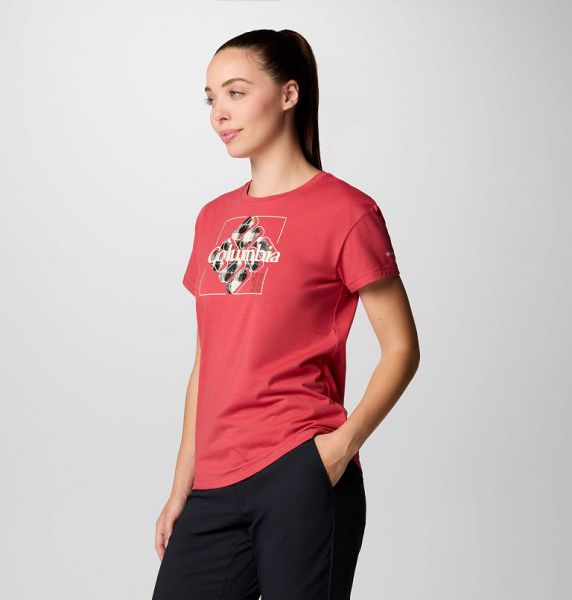 Women Columbia Sun Trek™ Technical Graphic T-Shirt Red | US-XFWRQT-106