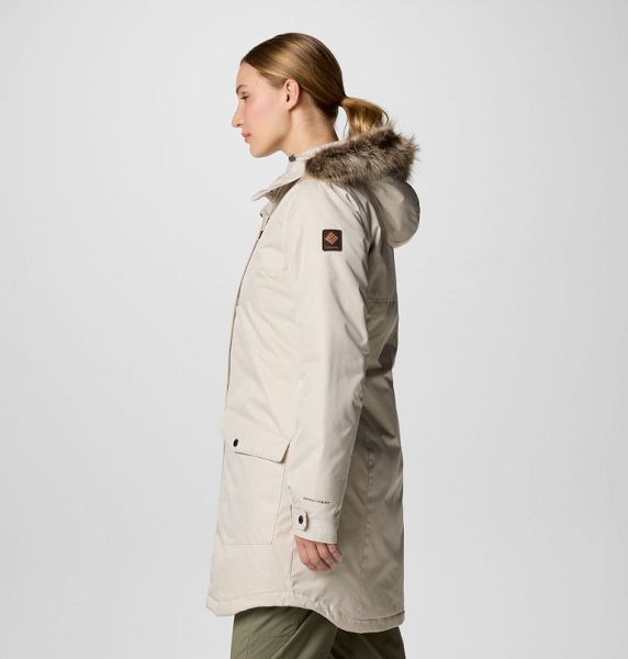 Women Columbia Suttle Mountain™ Long Synthetic Down Parka Jackets Dark Grey | US-EOZRIN-214