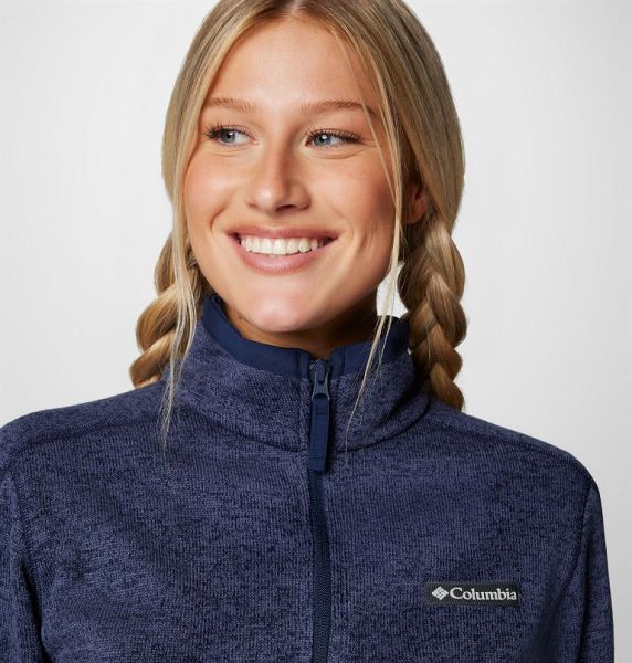 Women Columbia Sweater Weather™ II Fleece Jackets Navy / Navy | US-FLVSJT-842